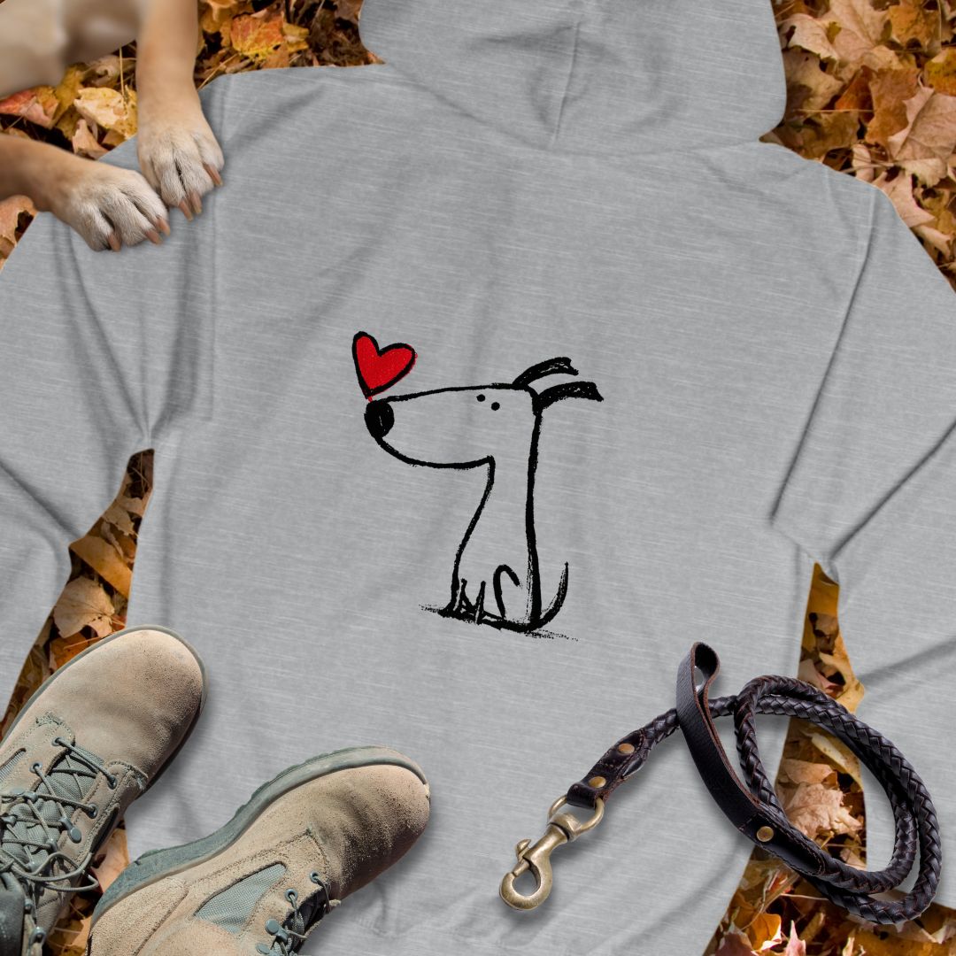 Kleiner Hund mit Herz - Vorne & Hinten - Unisex Zip Hoodie Classic Fit