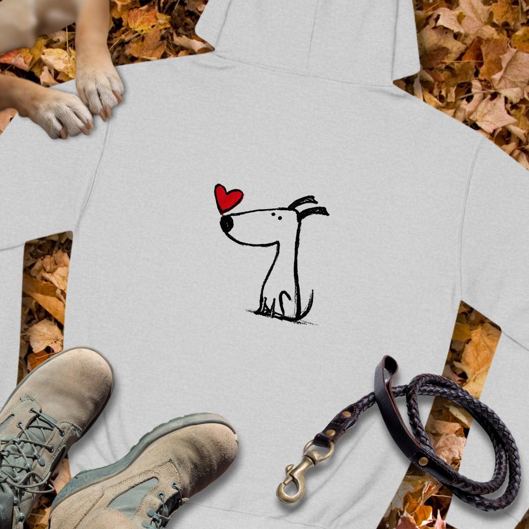 Kleiner Hund mit Herz - Nur Hinten - Unisex Hoodie Classic Fit
