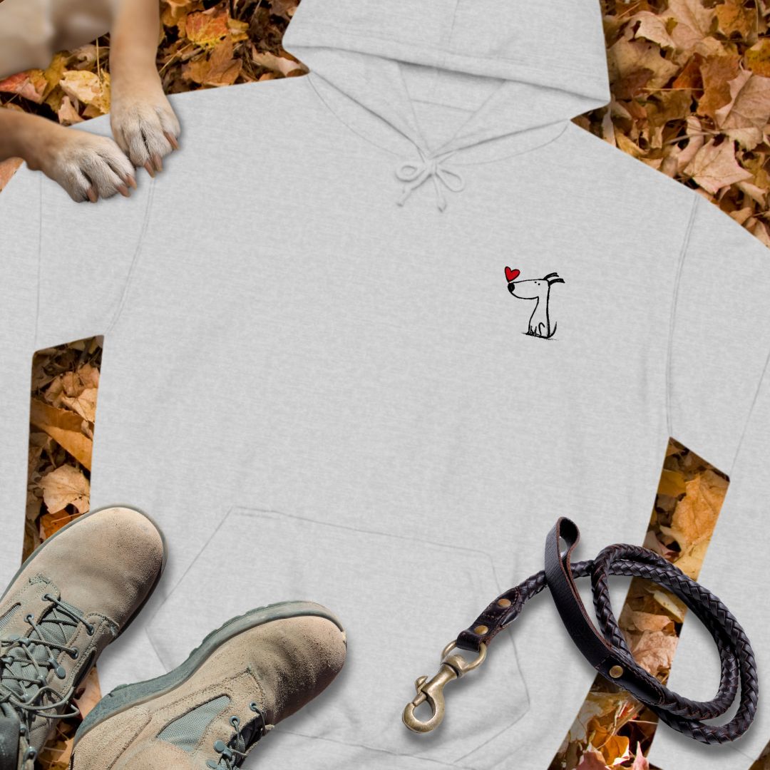 Kleiner Hund mit Herz - Vorne & Hinten - Unisex Hoodie Classic Fit