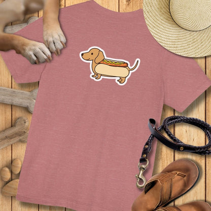 Hot Dog Dackel - Vorne & Hinten - T-Shirt Unisex Modern Fit Premium Qualität