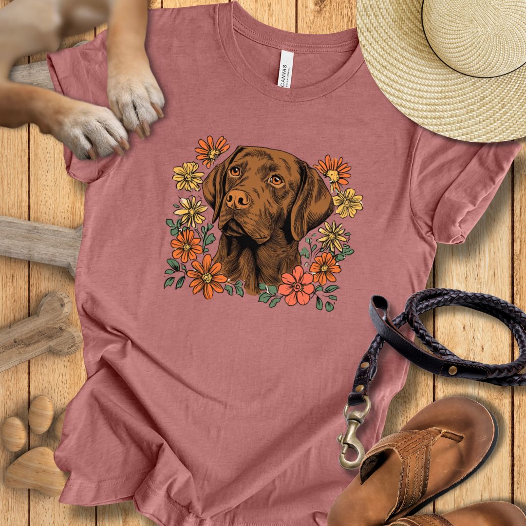 Floral Labrador - T-Shirt Unisex Slim Fit
