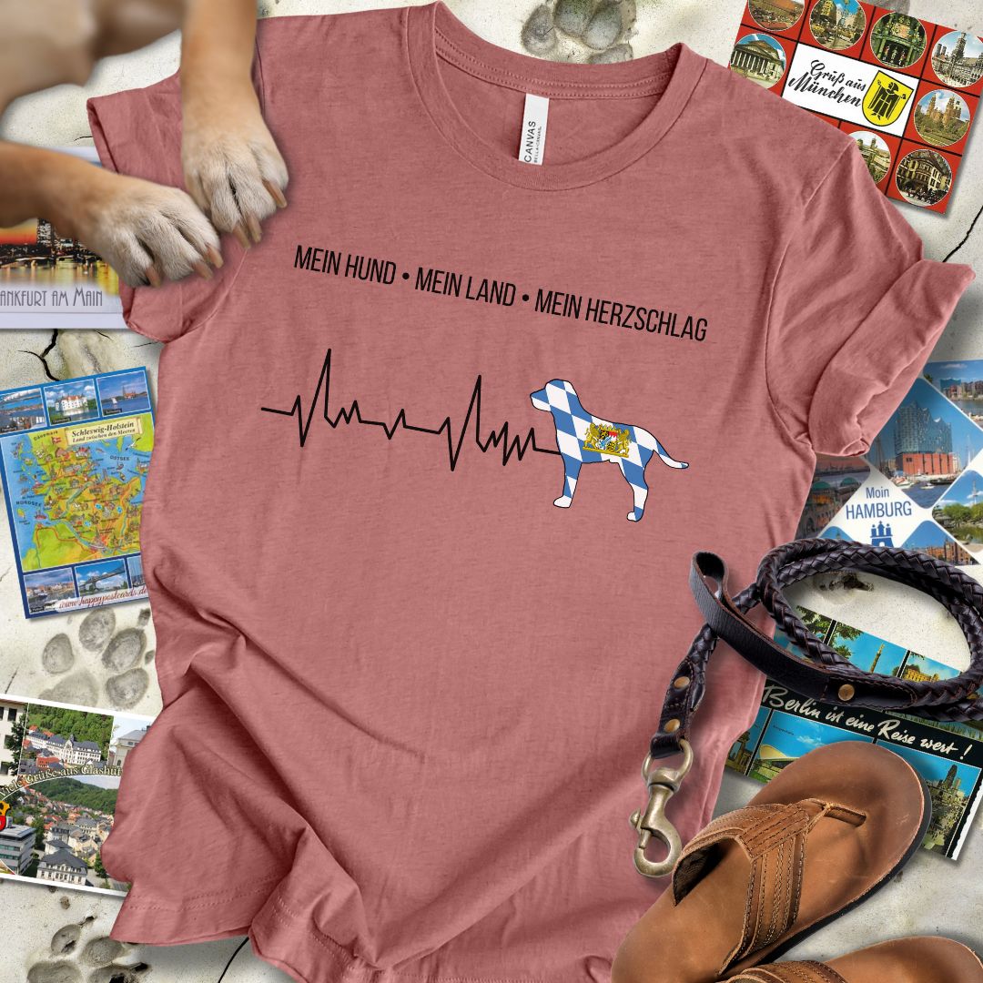 Mein Hund, Mein Land, Mein Herzschlag - Bayern - T-Shirt Unisex Slim Fit