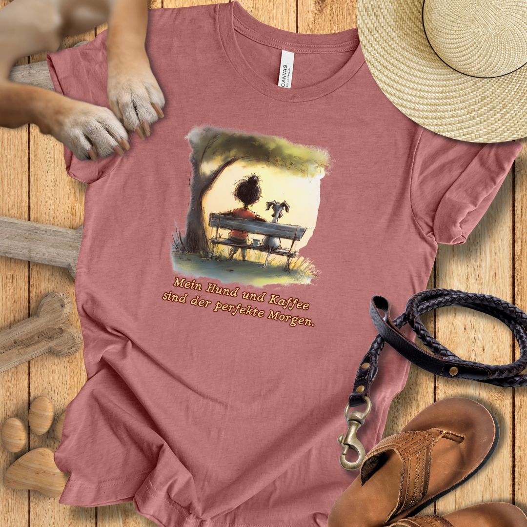 Mein Hund und Kaffee sind der perfekte Morgen - T-Shirt Unisex Slim Fit