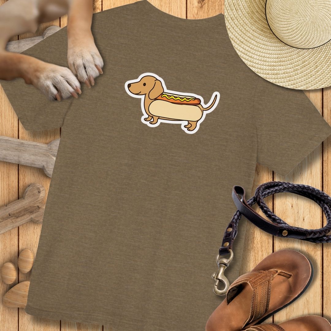 Hot Dog Dackel - Vorne & Hinten - T-Shirt Unisex Modern Fit Premium Qualität