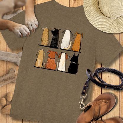 Acht Hunde - Vorne & Hinten - T-Shirt Unisex Modern Fit - Weich & Leicht