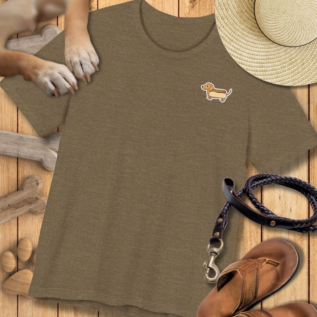 Hot Dog Dackel - Vorne & Hinten - T-Shirt Unisex Modern Fit Premium Qualität
