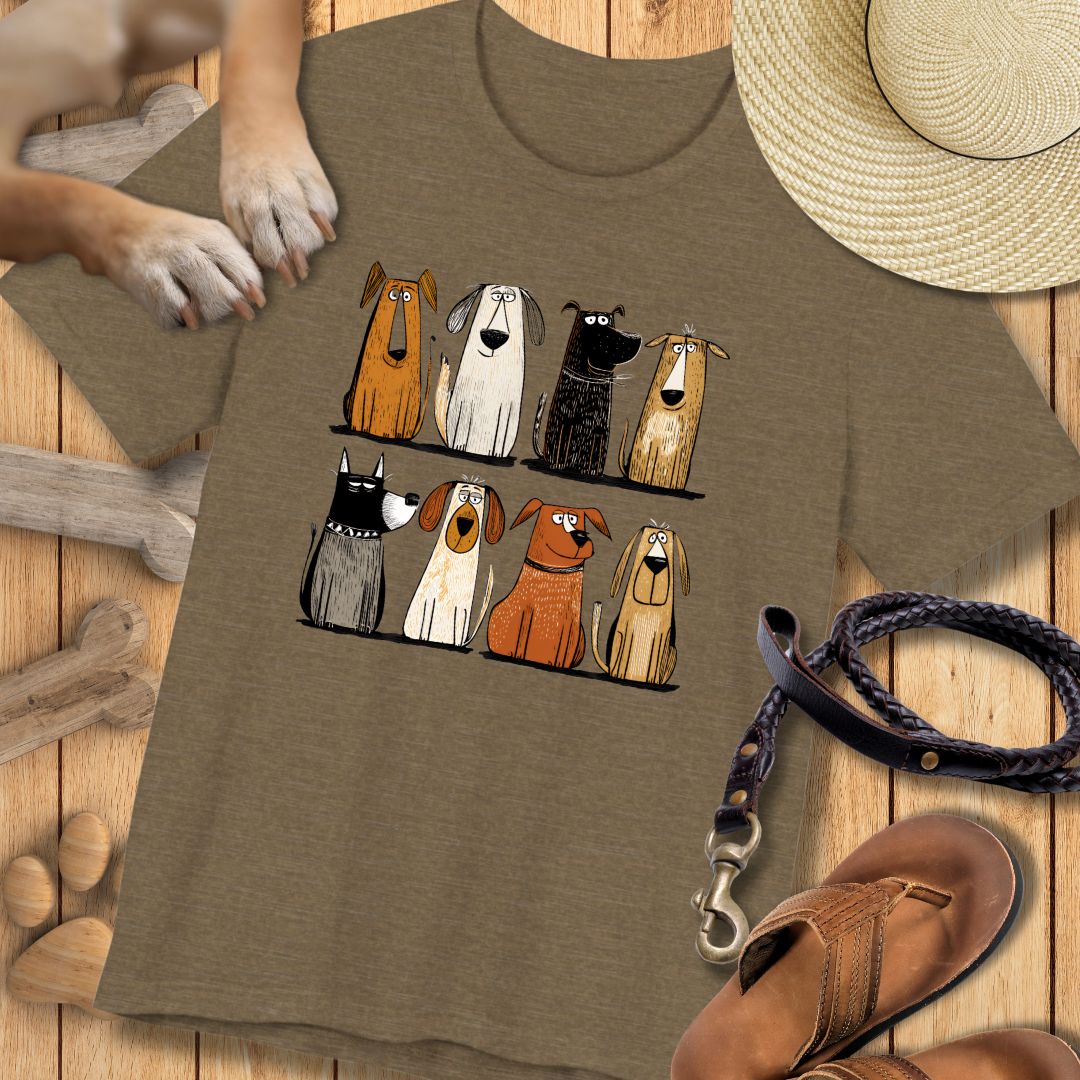 Acht Hunde - Vorne & Hinten - T-Shirt Unisex Modern Fit - Weich & Leicht