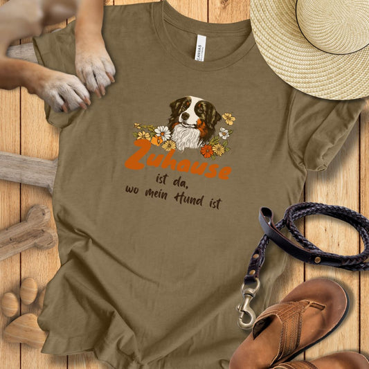 Zuhause ist da, wo mein Hund ist - Australian Shepherd - T-Shirt Unisex Slim Fit