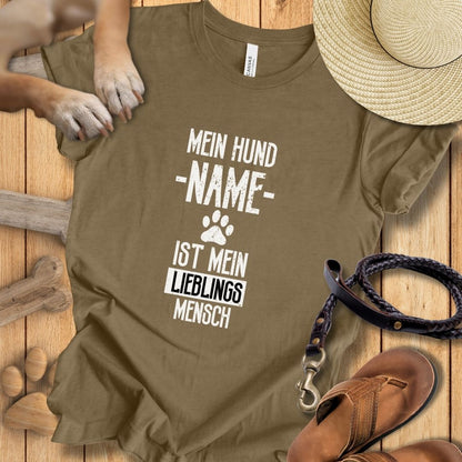 Mein Hund [Name] ist mein Lieblingsmensch - Personalisierbar - T-Shirt Unisex Modern Fit Premium Qualität