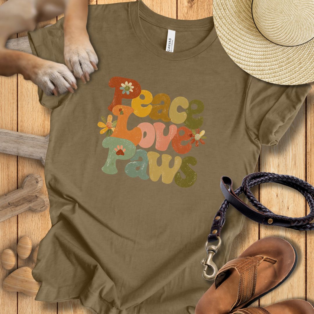Peace Love Paws - T-Shirt Unisex Modern Fit - Weich & Leicht