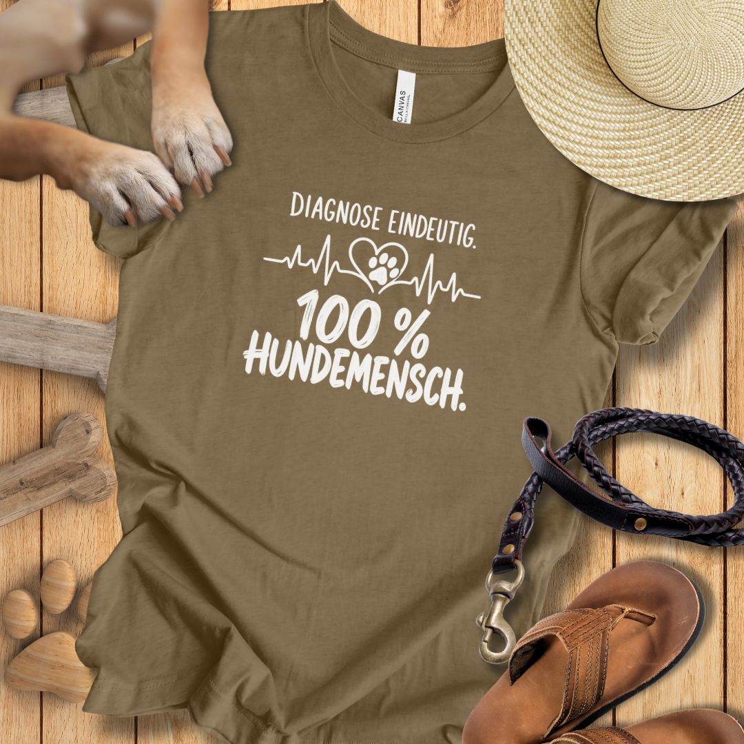 Diagnose Eindeutig: 100% Hundemensch - Premium T-Shirt Modern Fit - Weich & Leicht