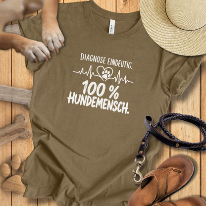 Diagnose Eindeutig: 100% Hundemensch - Premium T-Shirt Modern Fit - Weich & Leicht