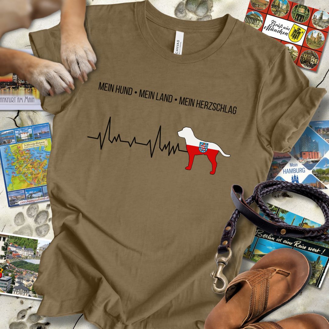 Mein Hund, Mein Land, Mein Herzschlag - Thüringen - T-Shirt Unisex Slim Fit