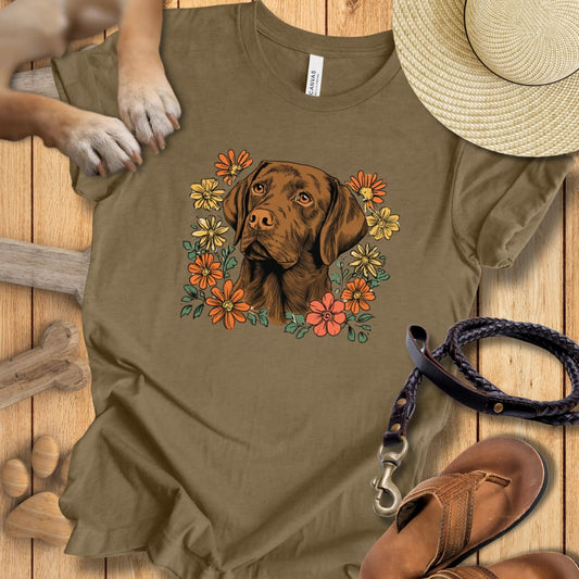 Floral Labrador - T-Shirt Unisex Slim Fit