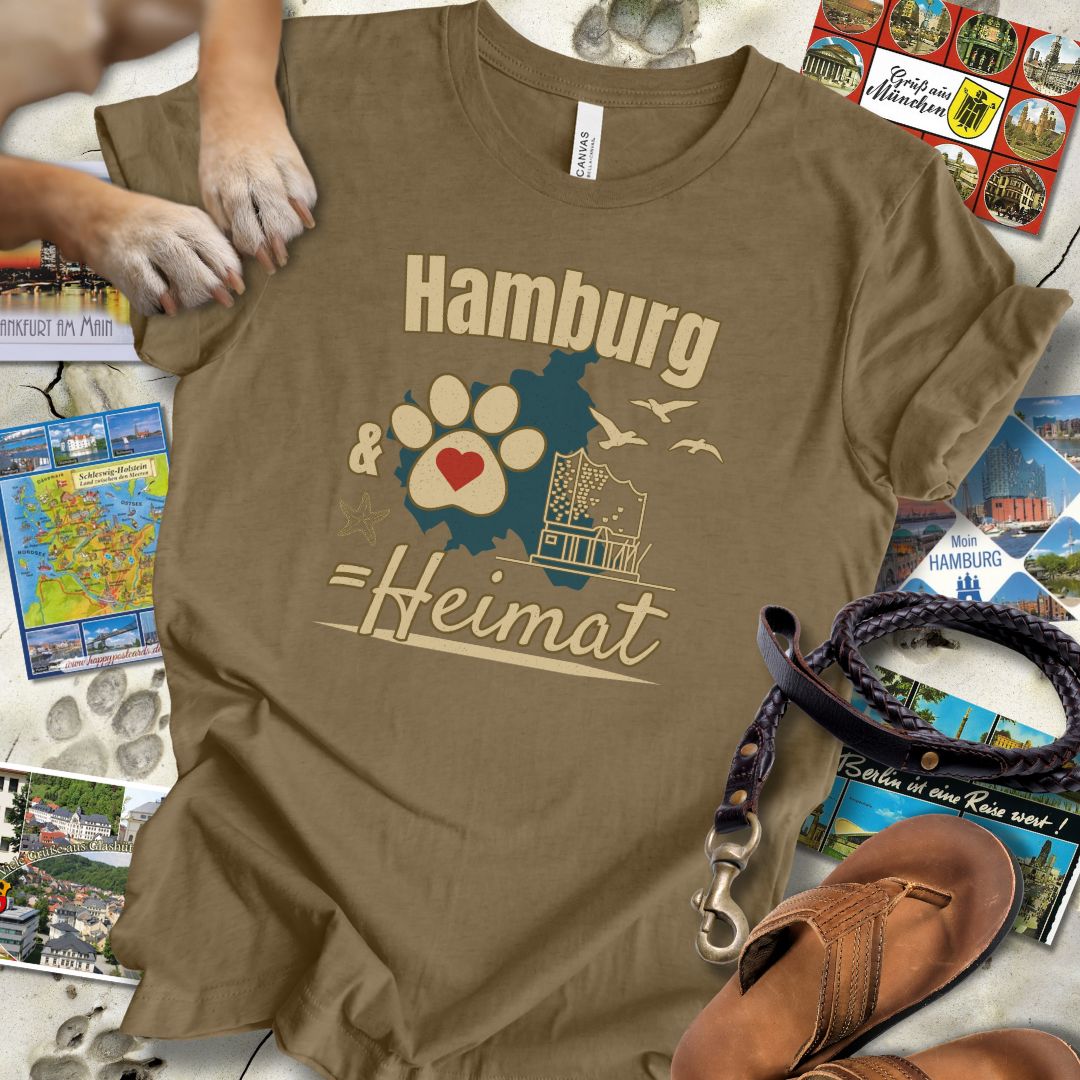 Hamburg & Hund = Heimat - T-Shirt Unisex Modern Fit - Weich & Leicht
