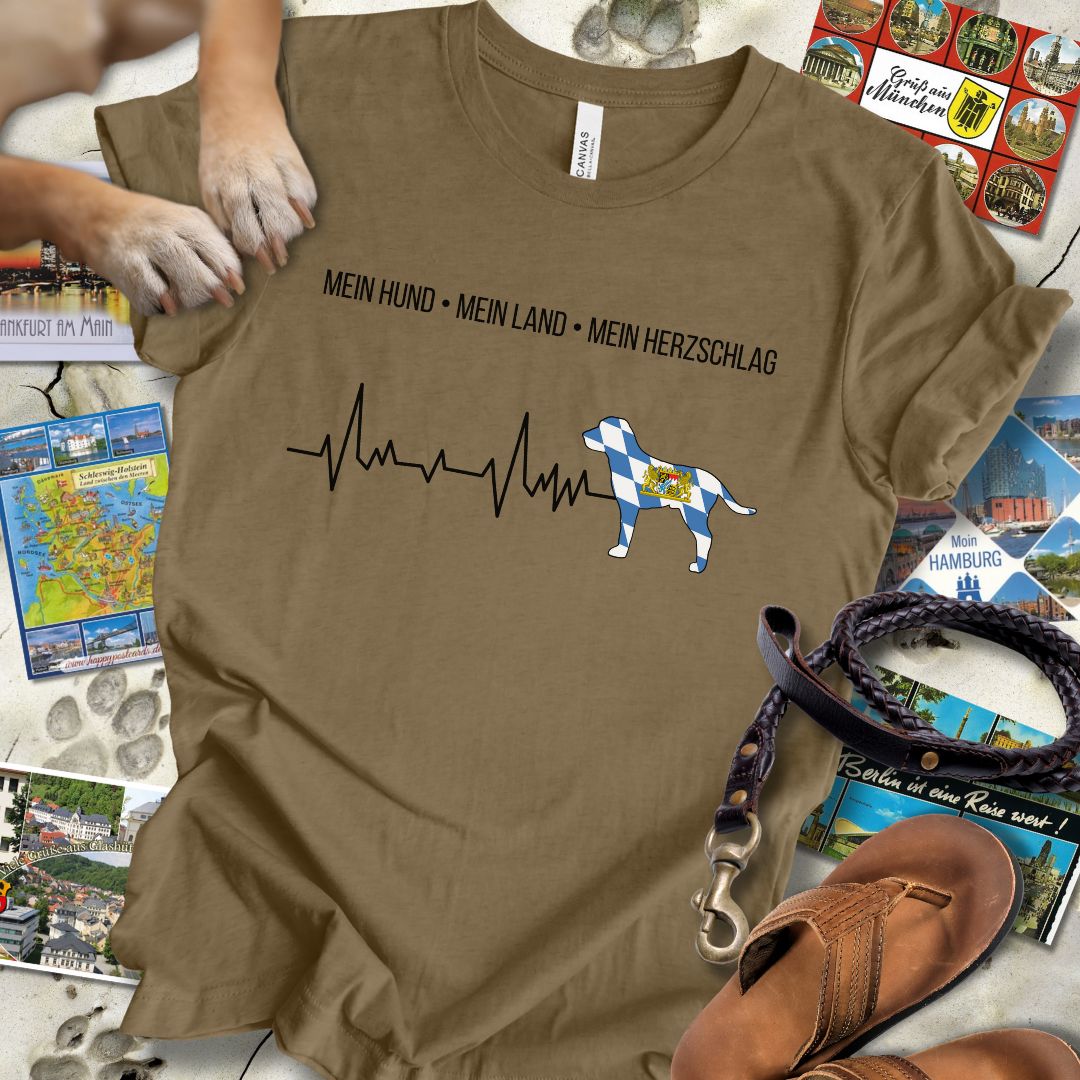 Mein Hund, Mein Land, Mein Herzschlag - Bayern - T-Shirt Unisex Slim Fit