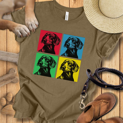 Pop Art Dackel - T-Shirt Unisex Modern Fit - Weich & Leicht