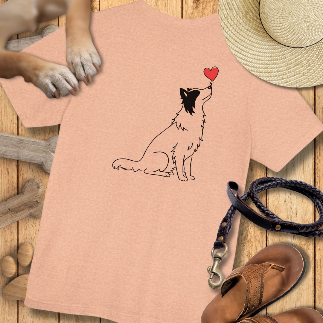 Herzenshunde - Border Collie - Vorne & Hinten - T-Shirt Unisex Modern Fit - Weich & Leicht