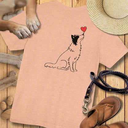 Herzenshunde - Border Collie - Vorne & Hinten - T-Shirt Unisex Modern Fit - Weich & Leicht