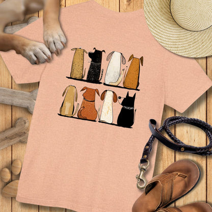 Acht Hunde - Vorne & Hinten - T-Shirt Unisex Modern Fit - Weich & Leicht