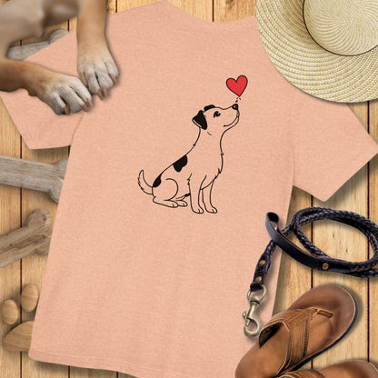 Herzenshunde - Jack Russel - Vorne & Hinten - T-Shirt Unisex Modern Fit - Weich & Leicht