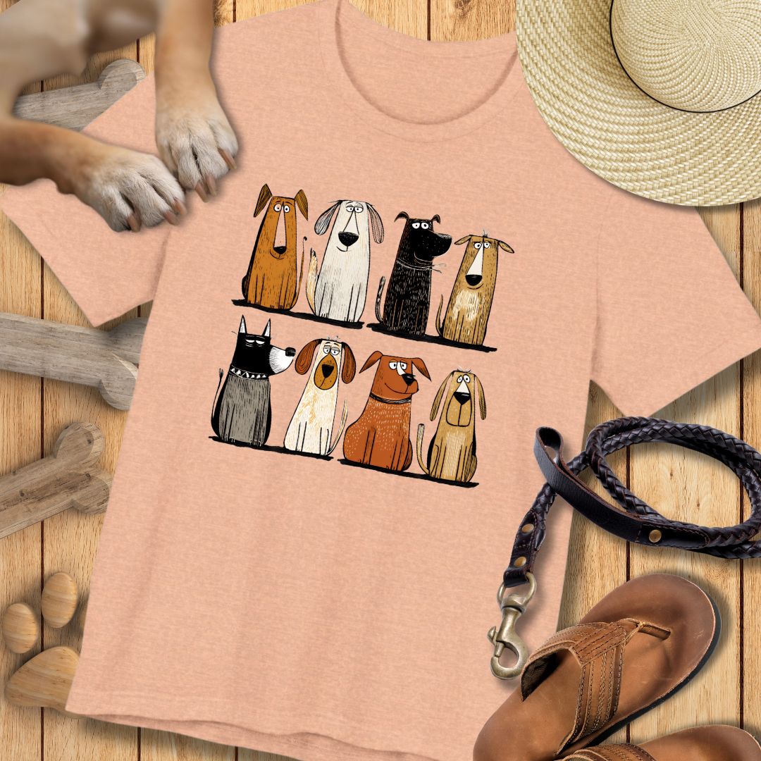 Acht Hunde - Vorne & Hinten - T-Shirt Unisex Modern Fit - Weich & Leicht