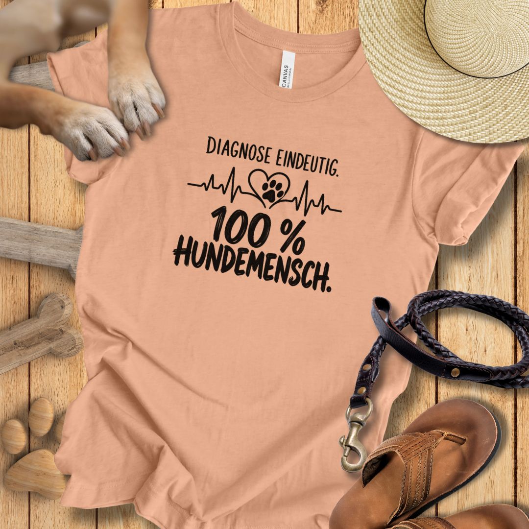 Diagnose Eindeutig: 100% Hundemensch - Premium T-Shirt Modern Fit - Weich & Leicht