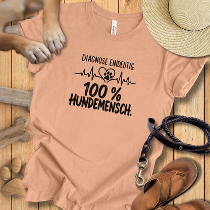 Diagnose Eindeutig: 100% Hundemensch - Premium T-Shirt Modern Fit - Weich & Leicht