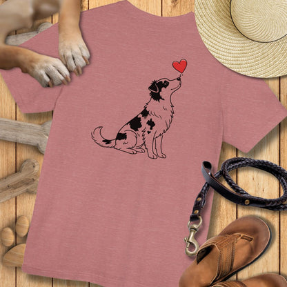 Herzenshunde - Australian Shepherd - Vorne & Hinten - T-Shirt Unisex Modern Fit - Weich & Leicht