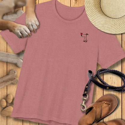 Kleiner Hund mit Herz - Vorne & Hinten - T-Shirt Unisex Modern Fit - Weich & Leicht