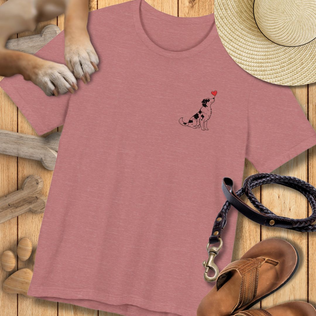 Herzenshunde - Australian Shepherd - Vorne & Hinten - T-Shirt Unisex Modern Fit - Weich & Leicht