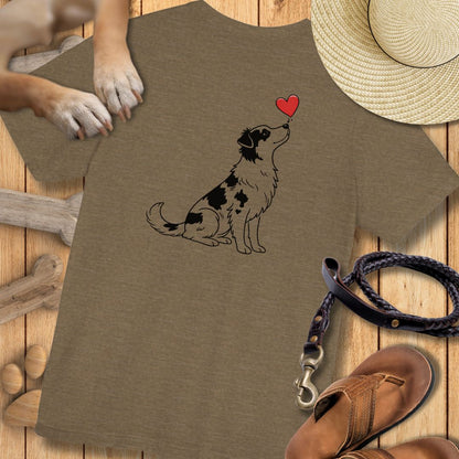 Herzenshunde - Australian Shepherd - Vorne & Hinten - T-Shirt Unisex Modern Fit - Weich & Leicht