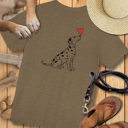 Herzenshunde - Dalmatiner - Vorne & Hinten - T-Shirt Unisex Modern Fit - Weich & Leicht