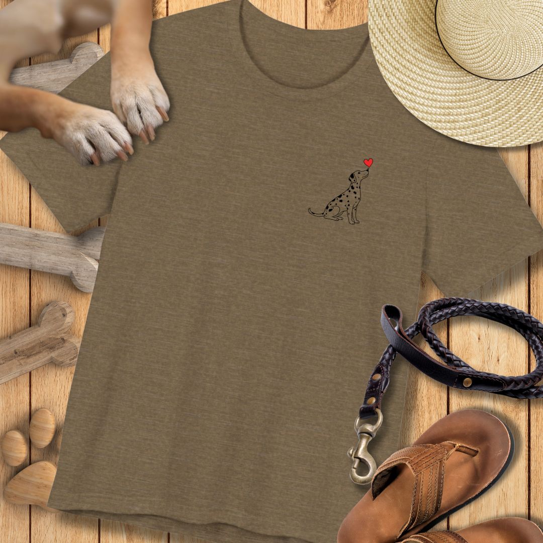 Herzenshunde - Dalmatiner - Vorne & Hinten - T-Shirt Unisex Modern Fit - Weich & Leicht