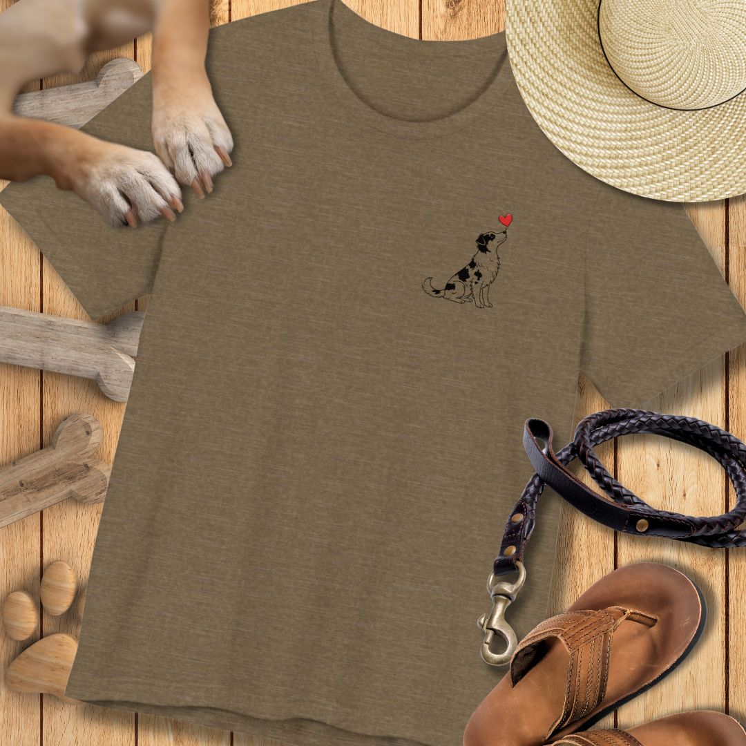 Herzenshunde - Australian Shepherd - Vorne & Hinten - T-Shirt Unisex Modern Fit - Weich & Leicht