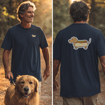 Hot Dog Dackel - Vorne & Hinten - T-Shirt Unisex Modern Fit Premium Qualität