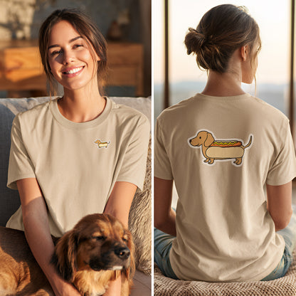 Hot Dog Dackel - Vorne & Hinten - T-Shirt Unisex Modern Fit Premium Qualität