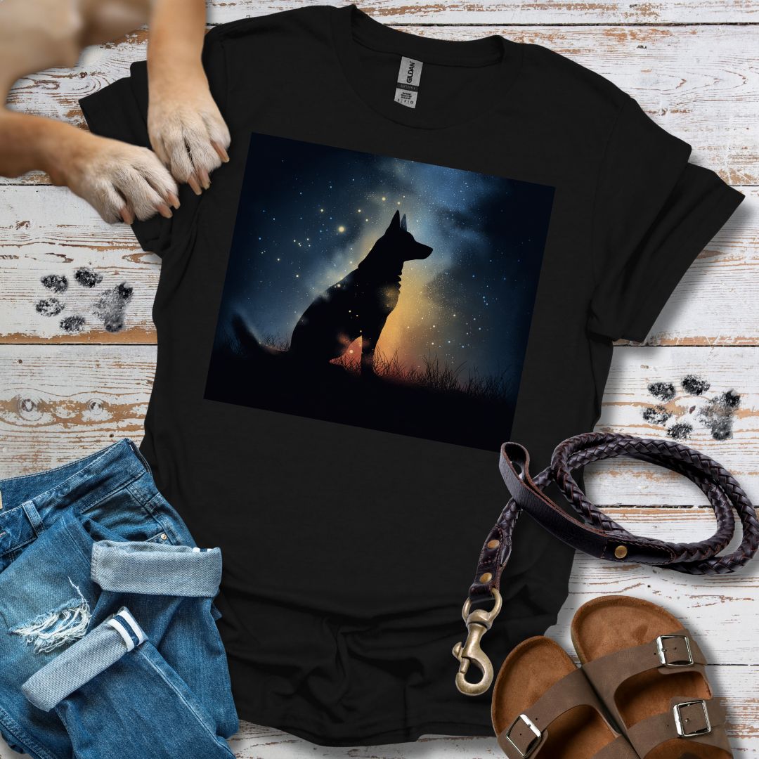 Schäferhund in Sternennacht - T-Shirt Unisex Relaxed Fit