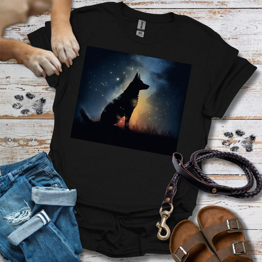 Schäferhund in Sternennacht - T-Shirt Unisex Relaxed Fit
