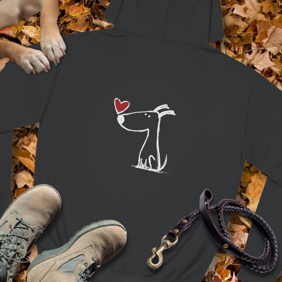 Kleiner Hund mit Herz - Vorne & Hinten - Unisex Hoodie Classic Fit