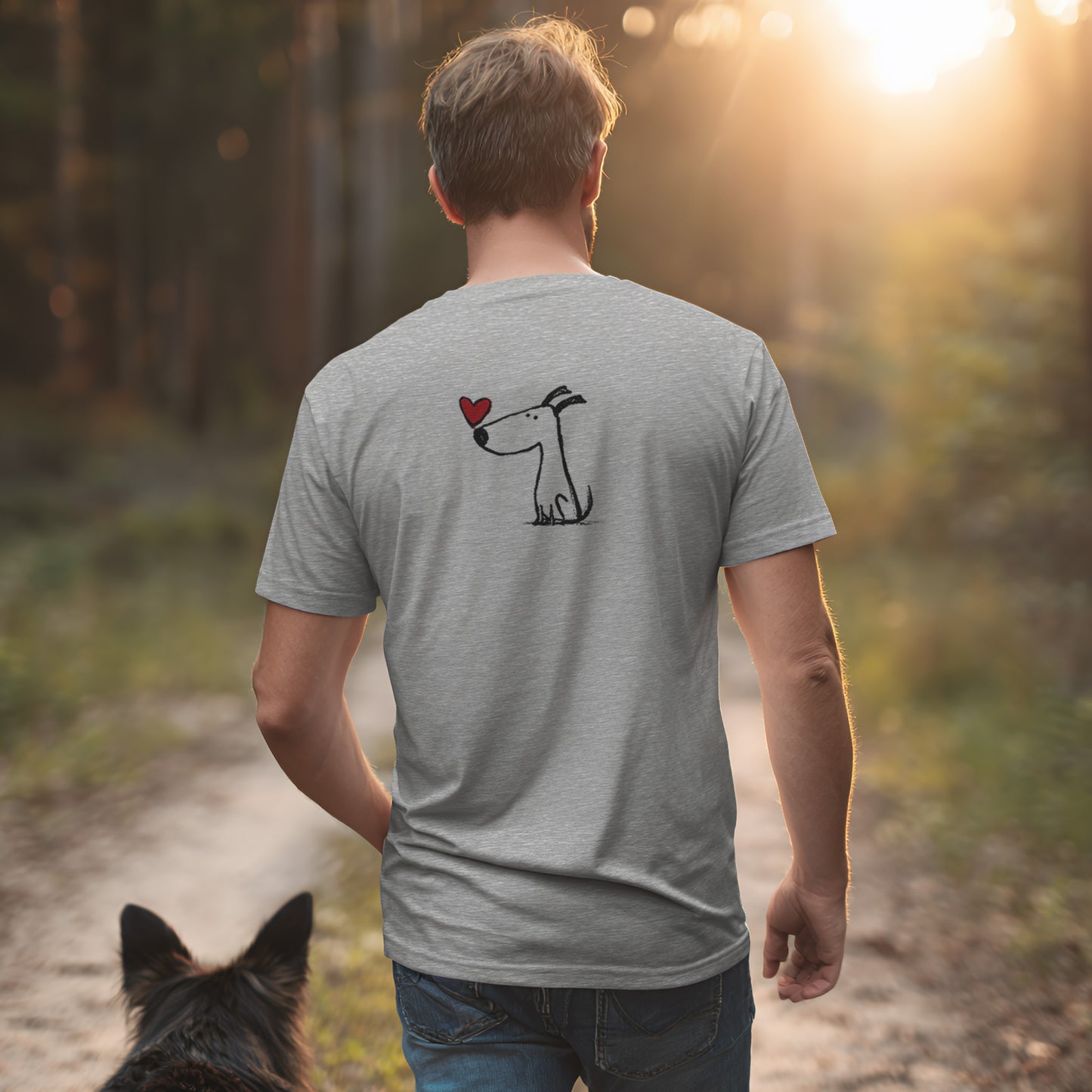 Kleiner Hund mit Herz - Nur Hinten - T-Shirt Unisex Classic Fit - Bequemer Klassiker