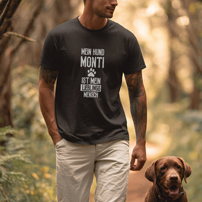 Mein Hund [Name] ist mein Lieblingsmensch - Personalisierbar - T-Shirt Unisex Classic Fit Standard Qualität