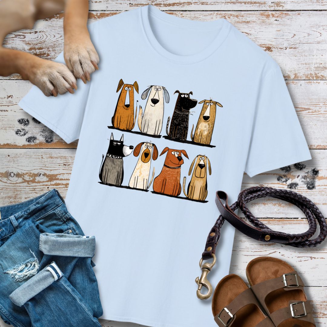 Acht Hunde - Vorne & Hinten - T-Shirt Unisex Classic Fit - Bequemer Klassiker