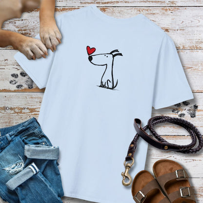 Kleiner Hund mit Herz - Nur Hinten - T-Shirt Unisex Classic Fit - Bequemer Klassiker