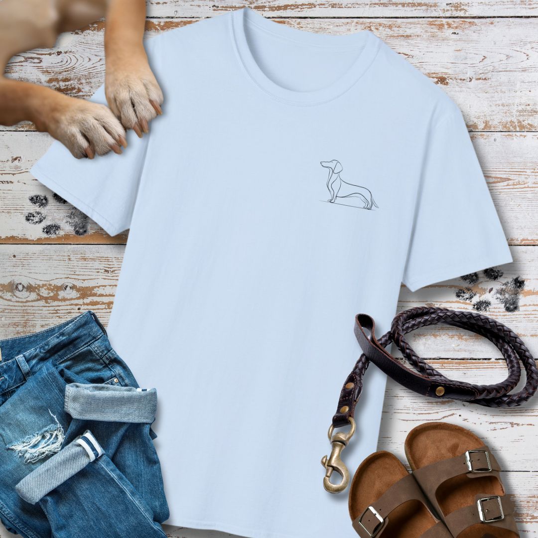Charakter Tiefergelegt - Dackel - Vorne & Hinten - T-Shirt Unisex Classic Fit - Bequemer Klassiker