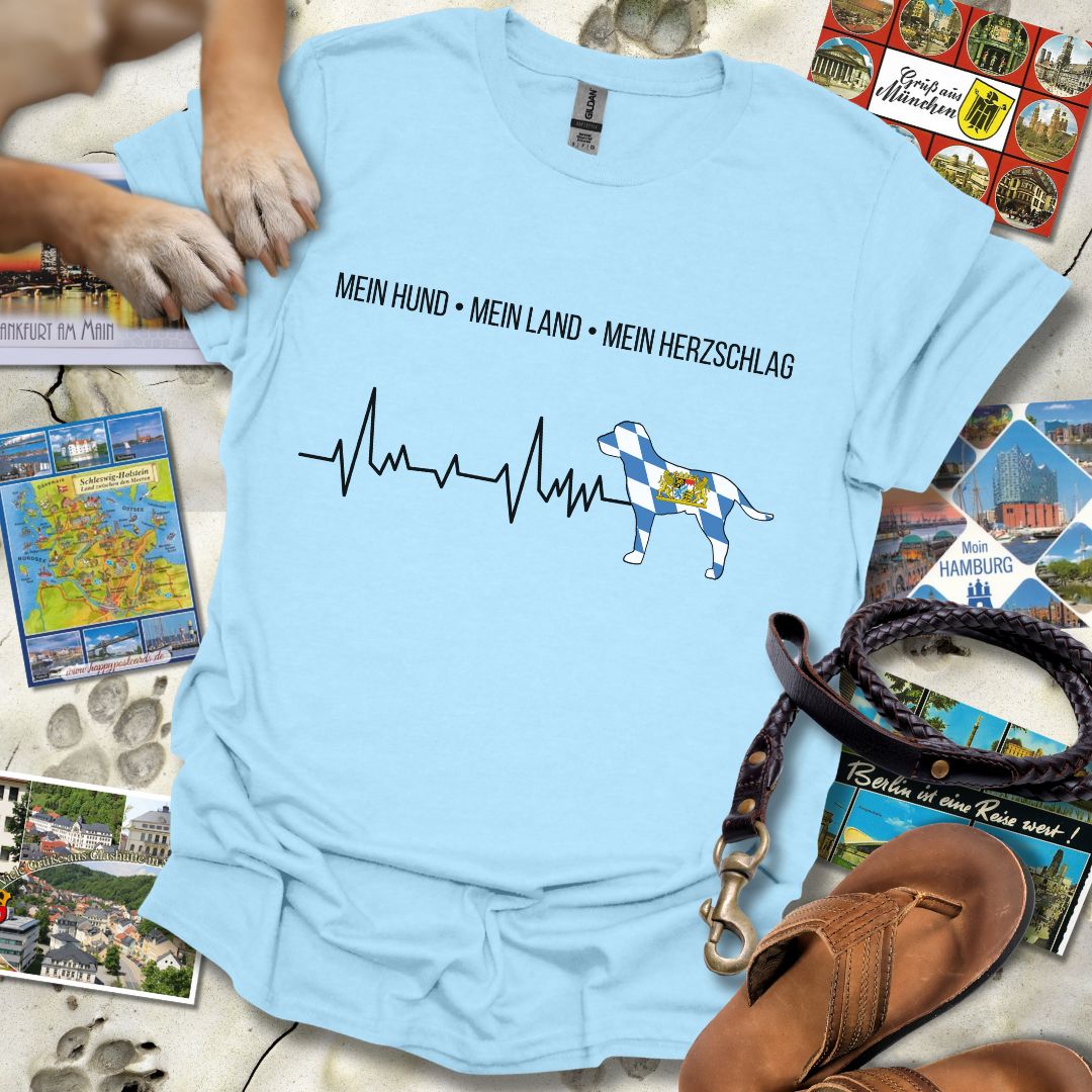 Mein Hund, Mein Land, Mein Herzschlag - Bayern - T-Shirt Unisex Relaxed Fit