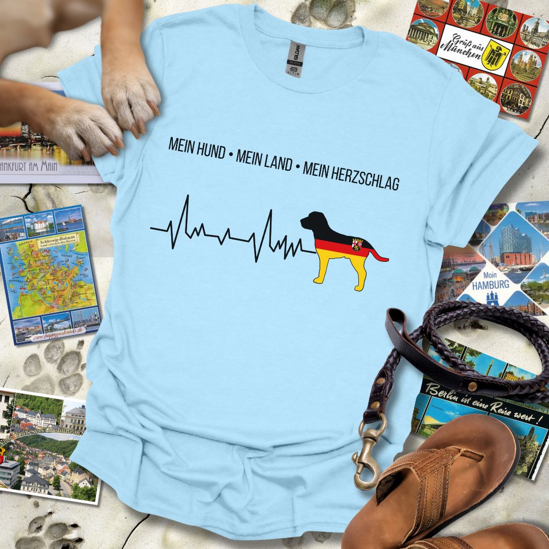 Mein Hund, Mein Land, Mein Herzschlag - Rheinland-Pfalz - T-Shirt Unisex Relaxed Fit