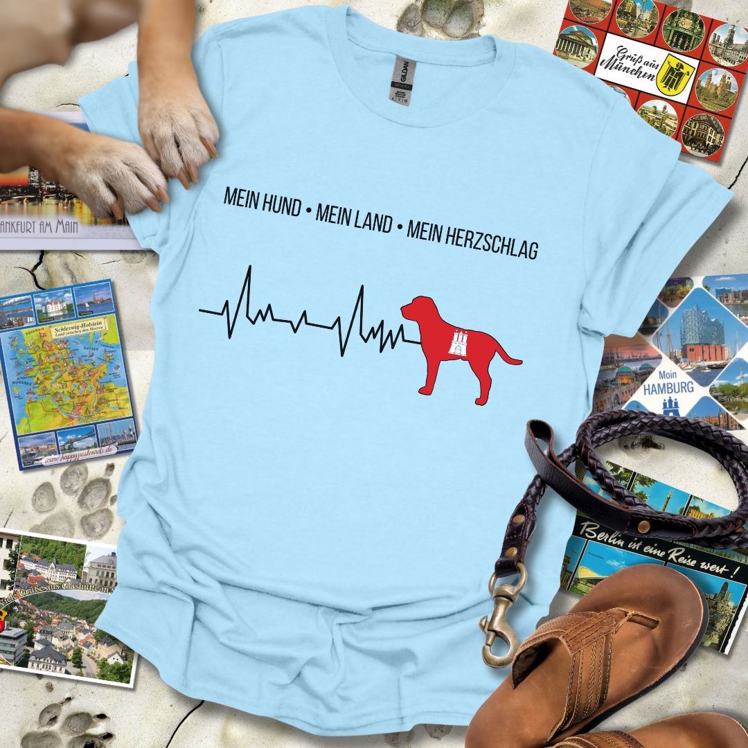 Mein Hund, Mein Land, Mein Herzschlag - Hamburg - T-Shirt Unisex Relaxed Fit