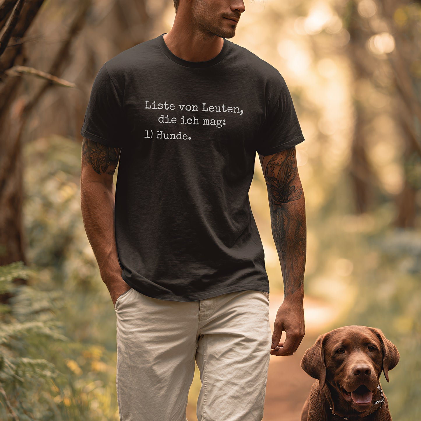 Lustiges Hund Shirt Liste von Leuten die ich mag 1 Hunde im Alltag getragen