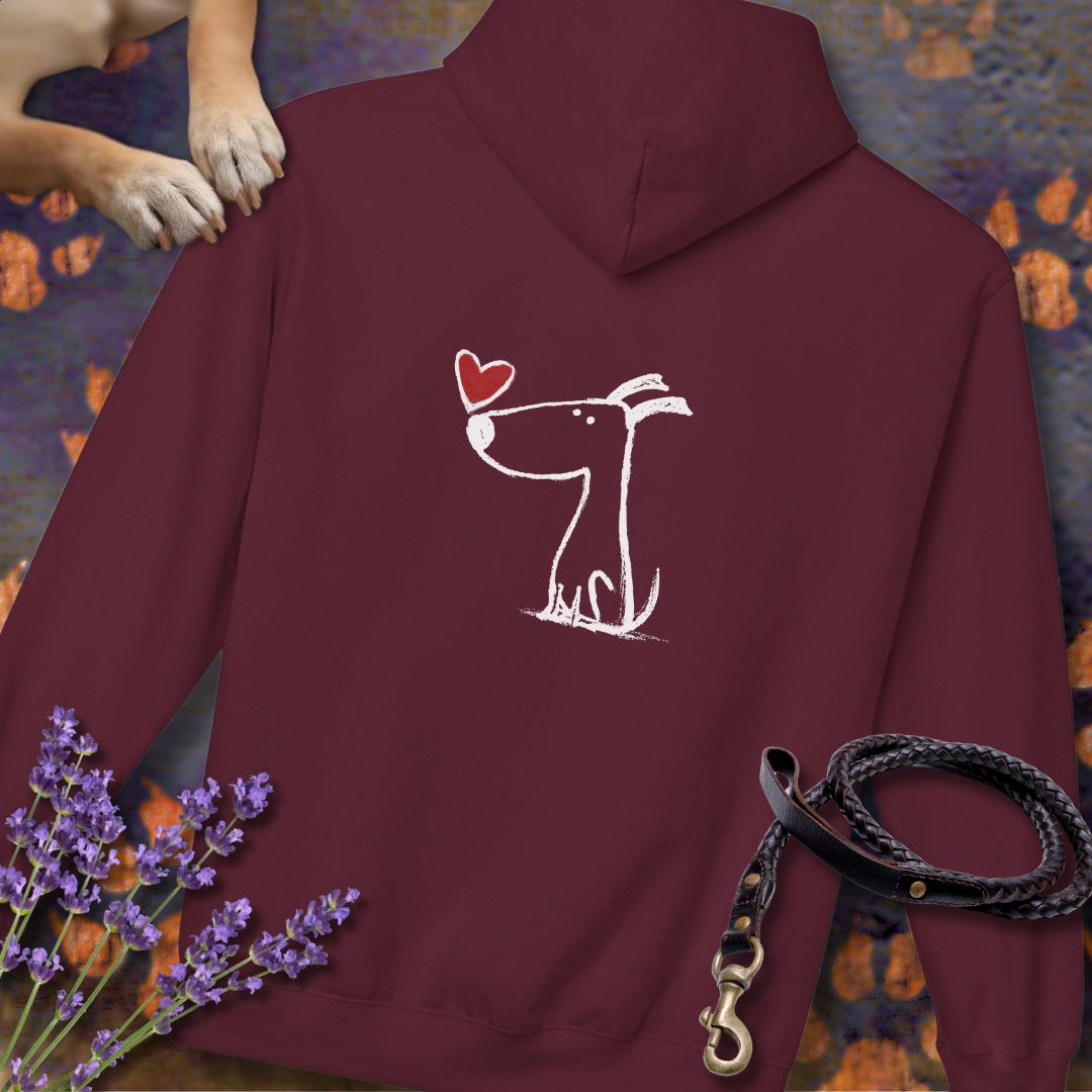 Kleiner Hund mit Herz - Vorne & Hinten - Hoodie Unisex Modern Fit